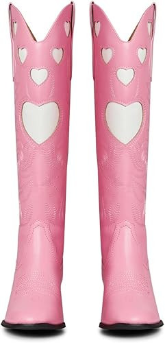 AOSPHIRAYLIAN Cowgirl Boots For Women Cute Heart Shape Cowboy Boots Fashion Womens Western Boots ... | Amazon (US)