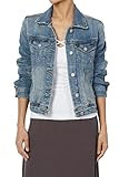 TheMogan Junior's Shrunken Stretch Med Blue Washed Denim Jean Jacket Medium 1XL | Amazon (US)