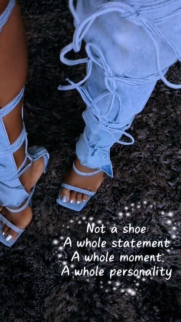 Edgy thigh-high denim gladiator stilettos 🤍

Let me put you on to Azalea wang official because if bold, edgy, and completely unapologetic is your thing, bestie, this brand is made for YOU. I tried on the Kristine Denim Stiletto Gladiator Sandals and I genuinely almost blacked out🤭

Thigh-high shaft that wraps around your leg with self-tie cords so you can customize exactly how she fits, open square toe, slim stiletto heel, coordinating straps, and a full-length back zip closure. She's giving gladiator, she is giving denim, she's giving everything all at once, and I am loving it.

The lacing alone is a whole process, but once she was on? The walk, the pose, the confidence that just hits you out of nowhere... That's what the right shoe does to you.

Pair her with shorts, tights, a Bodycon, literally anything. She does the heavy lifting and makes every single outfit look edgy and fashion-forward.

She's not for everyone, and that's exactly the point ✨

#azaleawang #gladiatorsandal #thighhighboots #denimheels #shopakira 

 #LTKgrwm #LTKootd #LTKSaleAlert