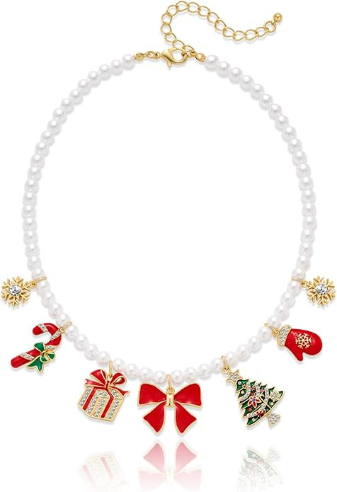 LILIE&WHITE Christmas Necklace For Women With Candy Christmas Tree Pendant Necklace Light Bulb Xm... | Amazon (US)