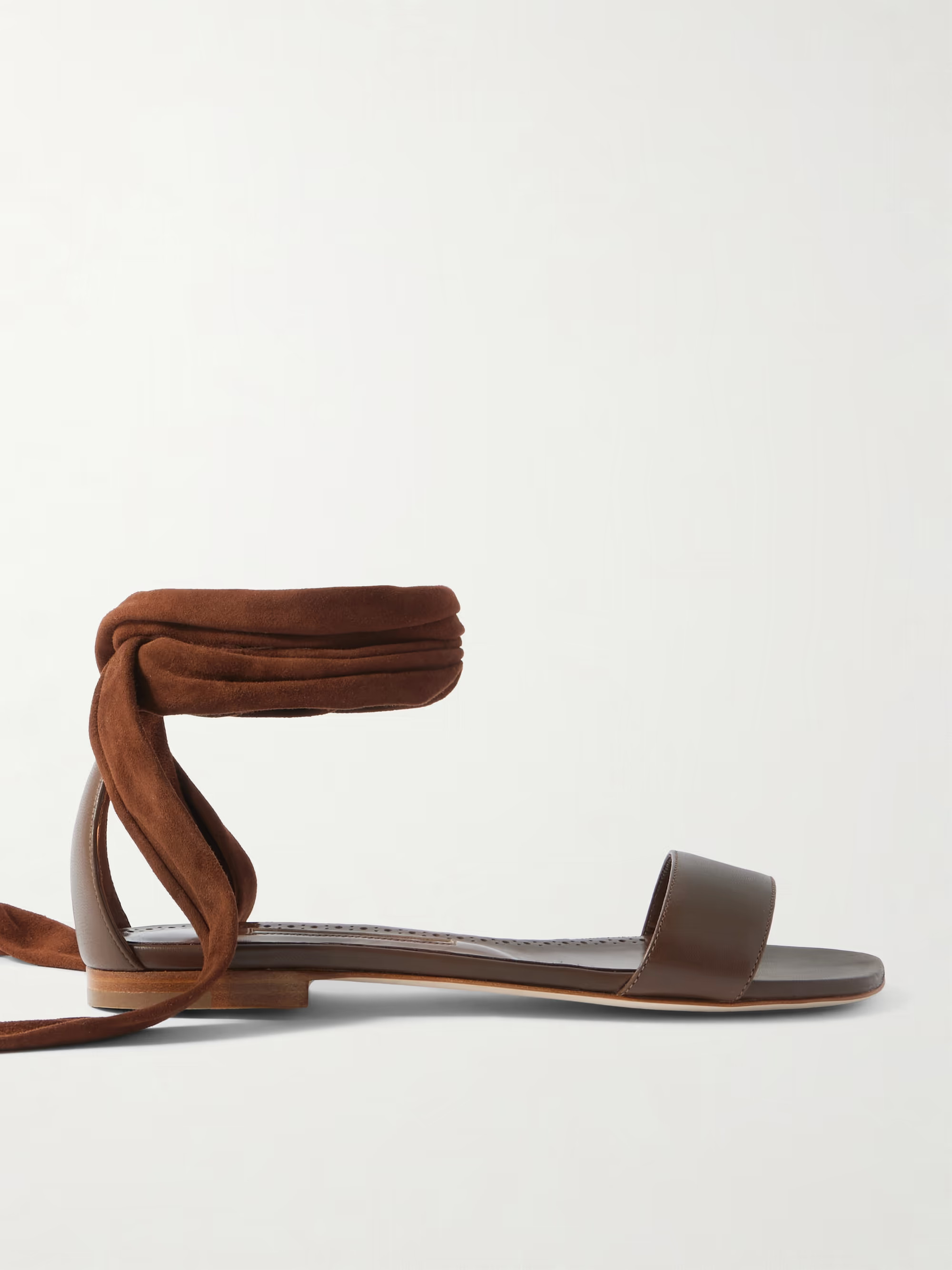 Chastanaflat lace-up suede and leather sandals | NET-A-PORTER (US)