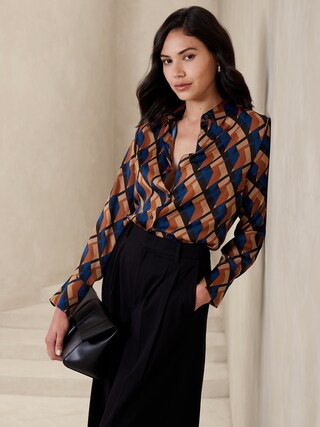 Satin Classic Shirt | Banana Republic Factory