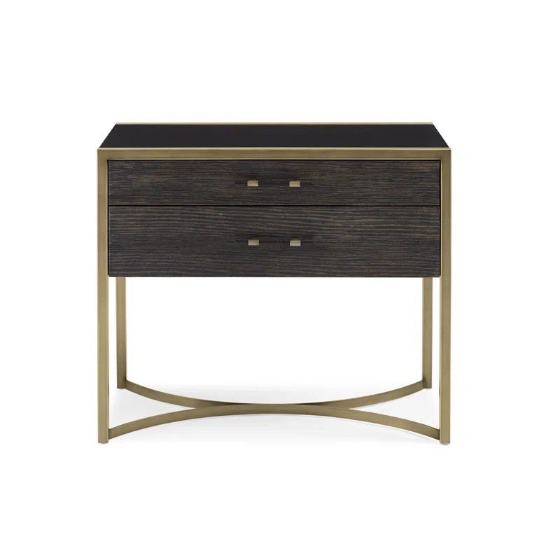 Modern Remix 2 Drawer Stainless Steel Nightstand | Wayfair North America