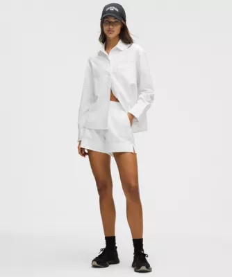 LuluLinen Shirred-Waist High-Rise Short 4" | lululemon (AU)