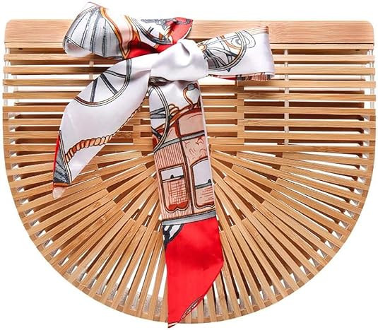 Obosoyo Women's Handmade Bamboo Handbag Summer Beach Sea Tote Bag | Amazon (US)