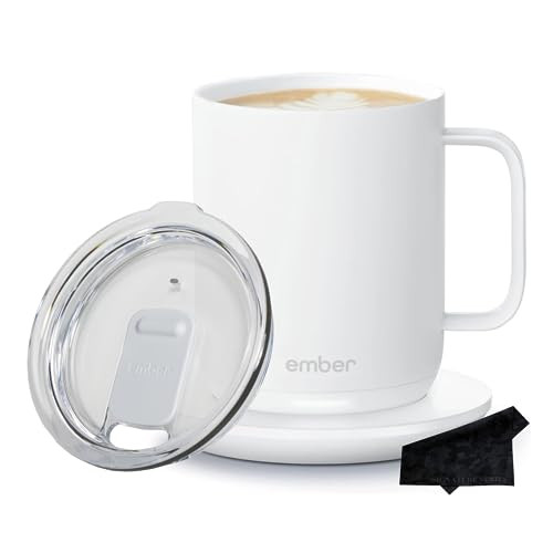 Ember Temperature Control Smart Mug 2, 10 oz White | App Controlled Heated Coffee Cup | Double Your Battery Life When You Pair Ember Mug with an Ember Sliding Lid | Signature Series Cloth | Amazon (US)