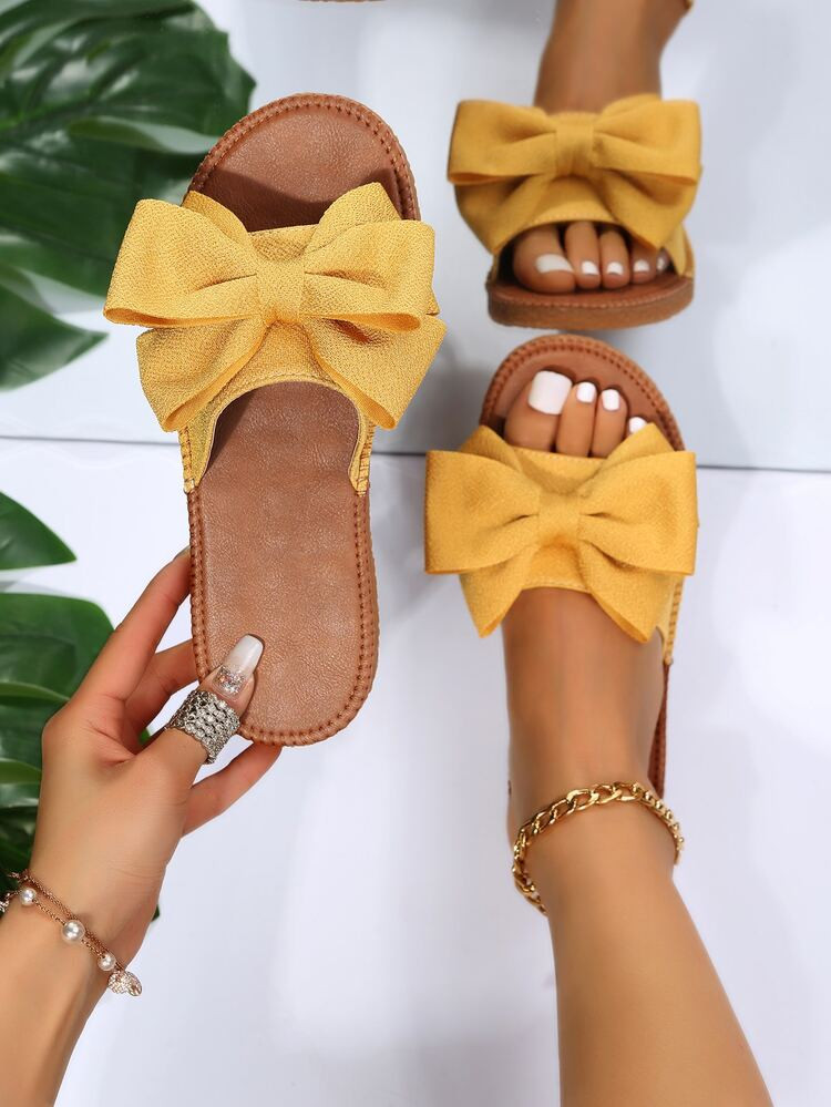 Bow Decor Slide Sandals | SHEIN