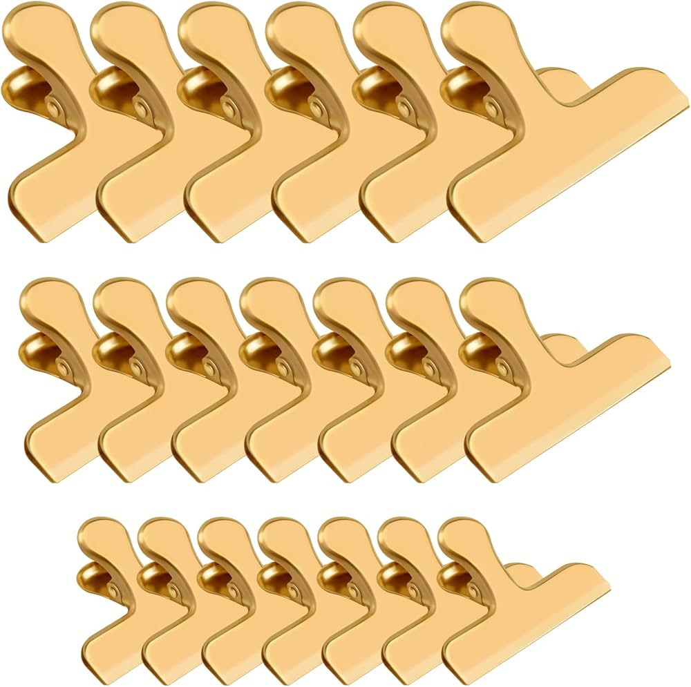 20 Pack 3 Inch Wide Stainless Steel Chip Clips Food Bag Clips Heavy Duty Bag Clamp, Chip Clips Me... | Amazon (US)