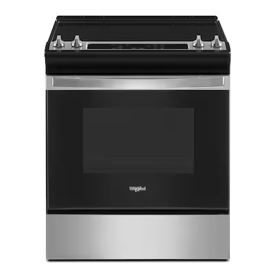 Whirlpool  SMART Capable 30-in Smooth Surface 4 Elements 4.8-cu ft Self-Cleaning Slide-in Electr... | Lowe's