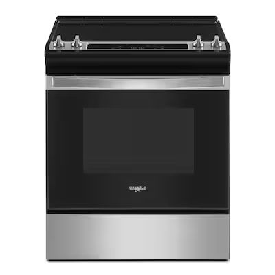 Whirlpool  SMART Capable 30-in Smooth Surface 4 Elements 4.8-cu ft Self-Cleaning Slide-in Electr... | Lowe's