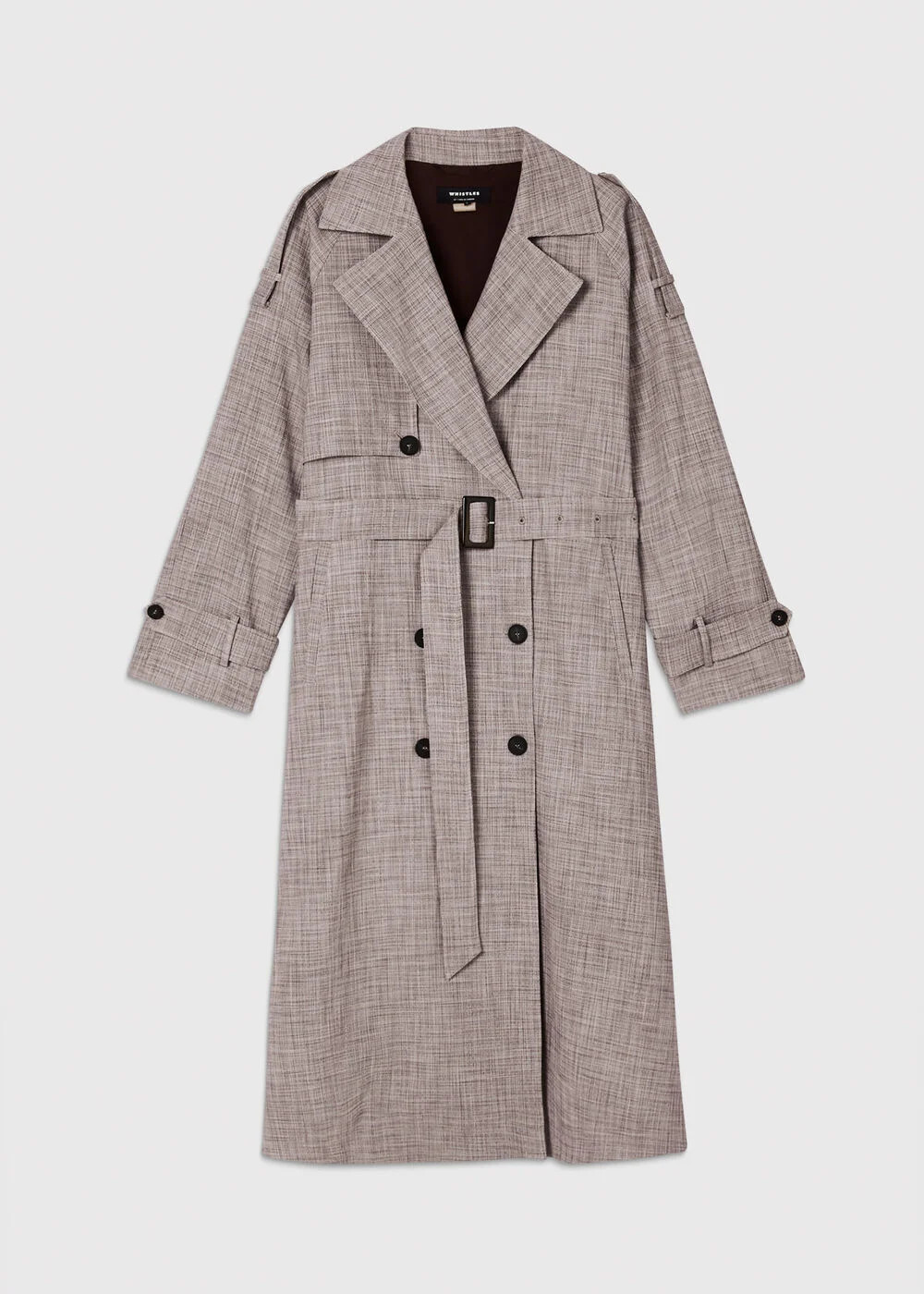 Grey/Multi Checked Trench Coat | WHISTLES | Whistles UK | | Whistles
