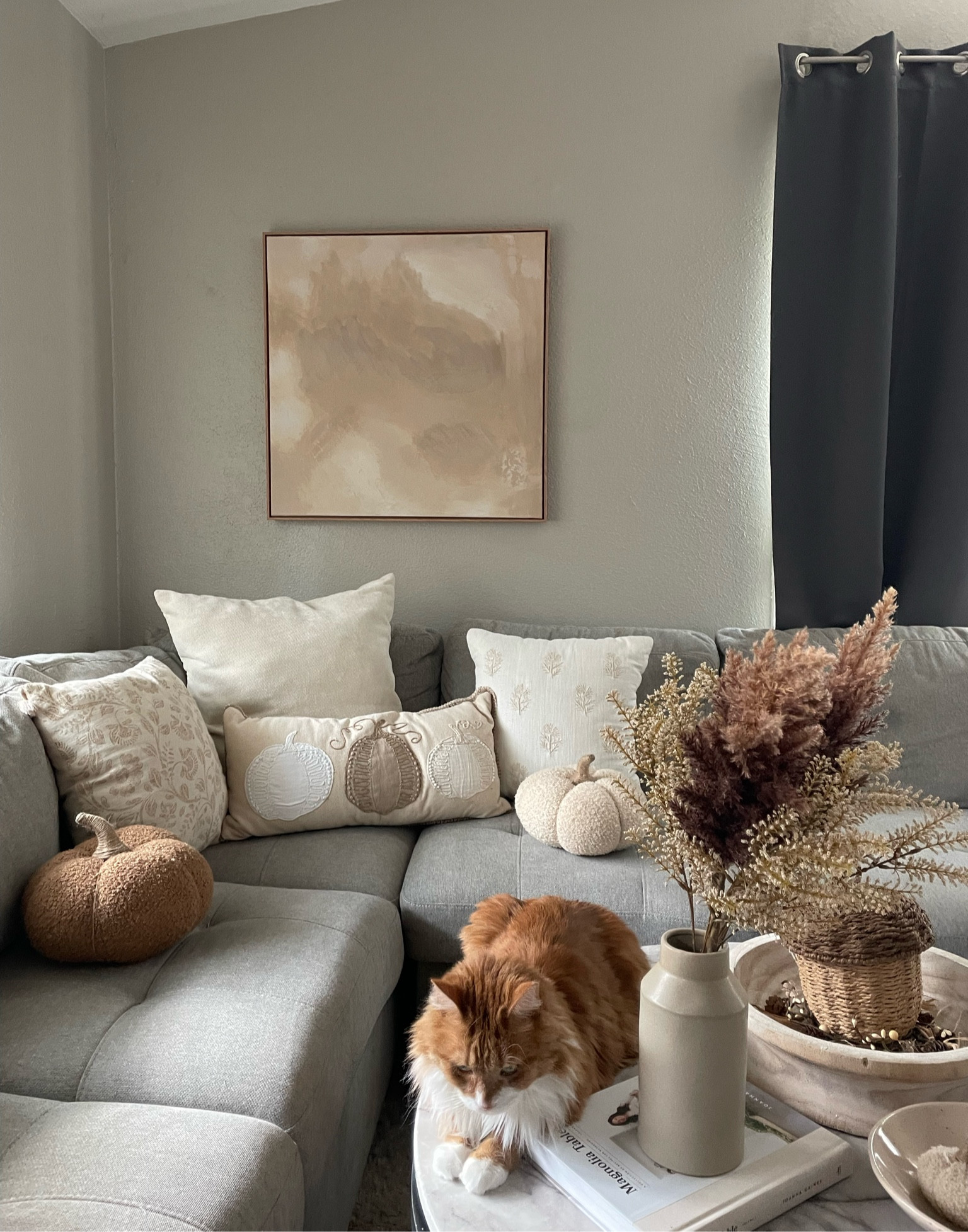Fall decor // Target home decor, At Home fall decor finds, living room, living room decor, gray couch, pumpkin pillows, boucle pillows, Target pumpkin pillows 

#LTKhome #LTKfindsunder50 #LTKHalloween