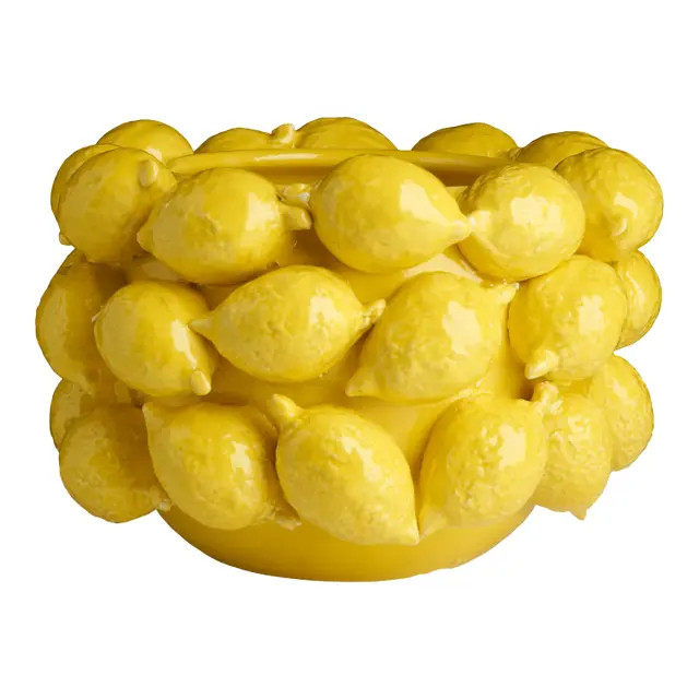 Ceramic Lemon Planter, Yellow | Chairish