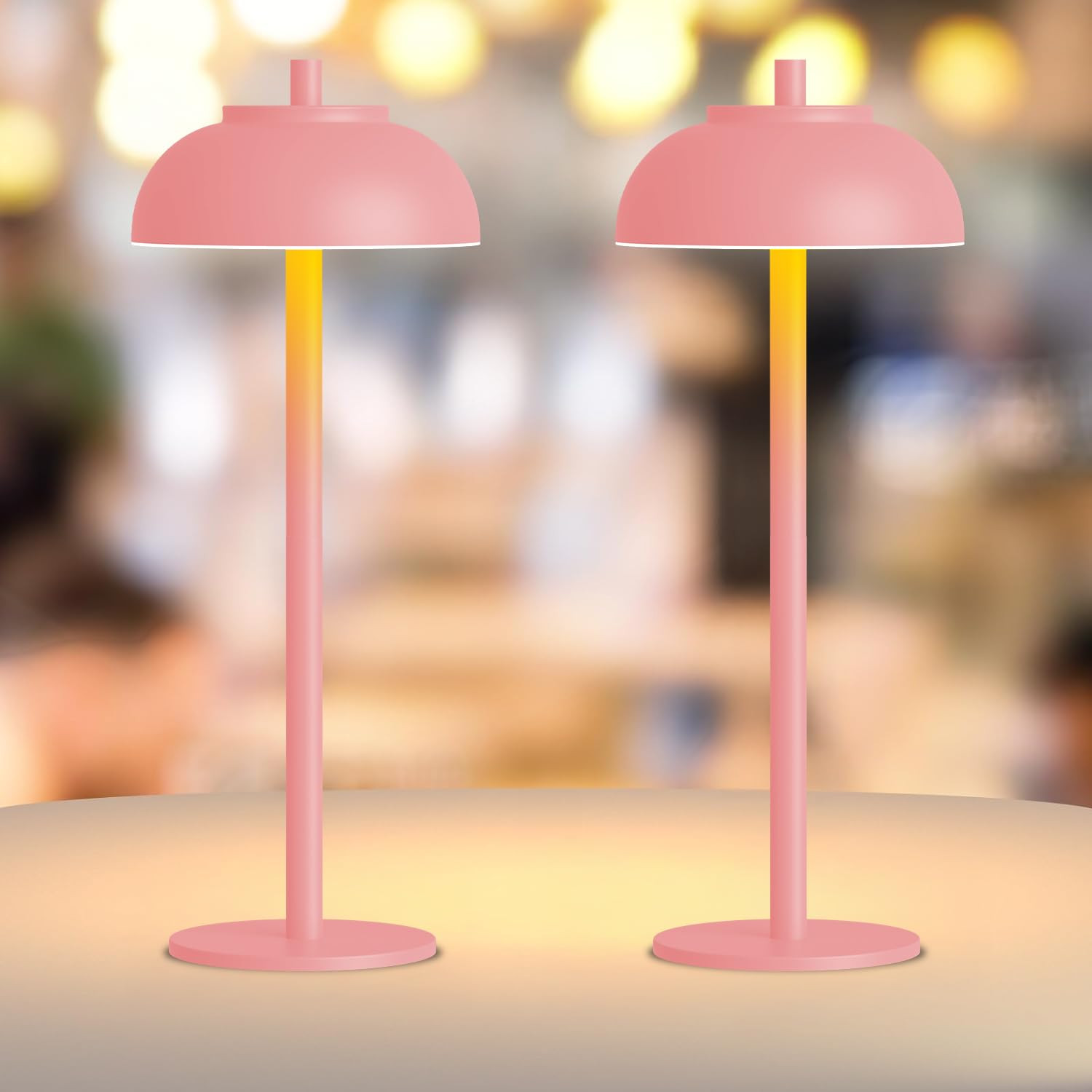 Moragin Pink Table Lamp Set of 2 Rechargeable,Table Lights Battery Operated-IP65 Waterproof-for O... | Amazon (US)