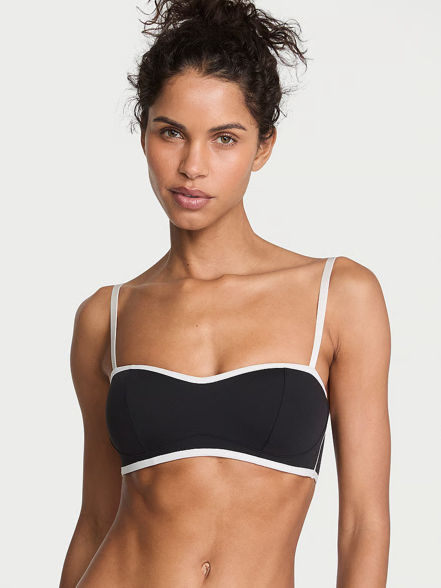 Buy VSX Elevate™ Tipped & Accented Balconette Sports Bra, Black & Plaster - Order Sport Bras on... | Victoria's Secret (US / CA )