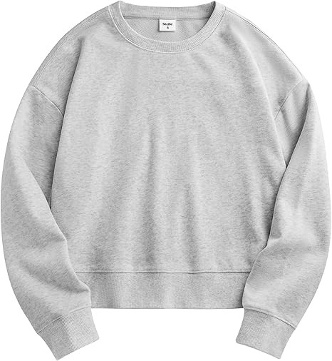 Stelle Cropped Sweatshirts for Women Cotton Long Sleeve Crop Tops Crewneck Pullover Oversized Swe... | Amazon (US)