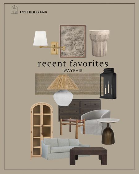 Wayfair, recent Favorites, ottoman, affordable, tall bookcase, slipcovered sofa, brass side table, and table, outdoor lanyard lantern, table, lamp, brass wall, scones, vintage wall, scones, framed arts, neutral area, rug, accent chair

#LTKHome #LTKSaleAlert #LTKStyleTip