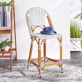 SAFAVIEH California Outdoor Bistro 25-inch Seat Height Counter Stool (Fully Assembled) - 20 in. W... | Bed Bath & Beyond