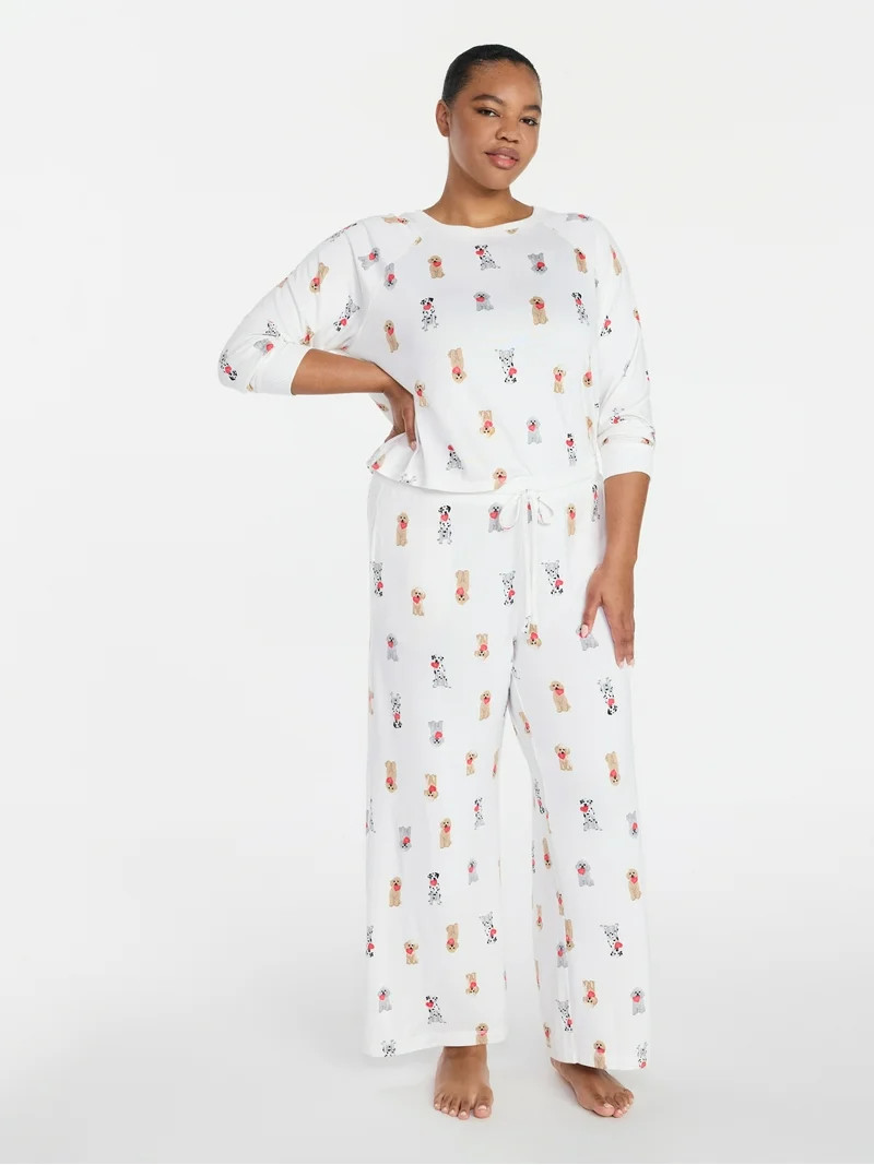 Joyspun Women's Cozy Lounge Collection Hacci Knit Sleep Pants, 29.5'' Inseam, Sizes XS-3X | Walmart (US)