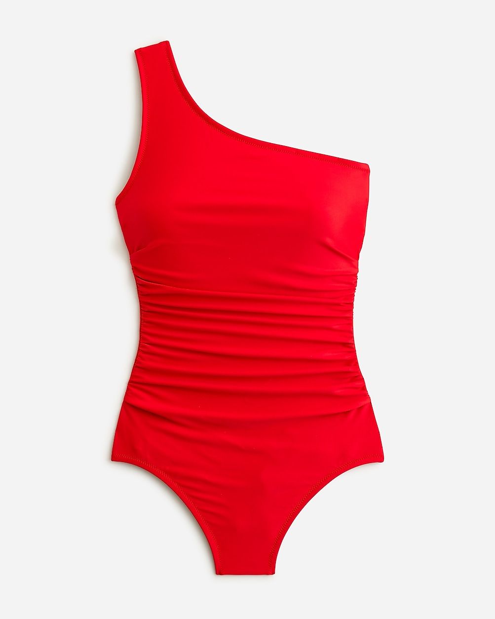 Sleek ruched one-shoulder one-piece swimsuit | J.Crew US
