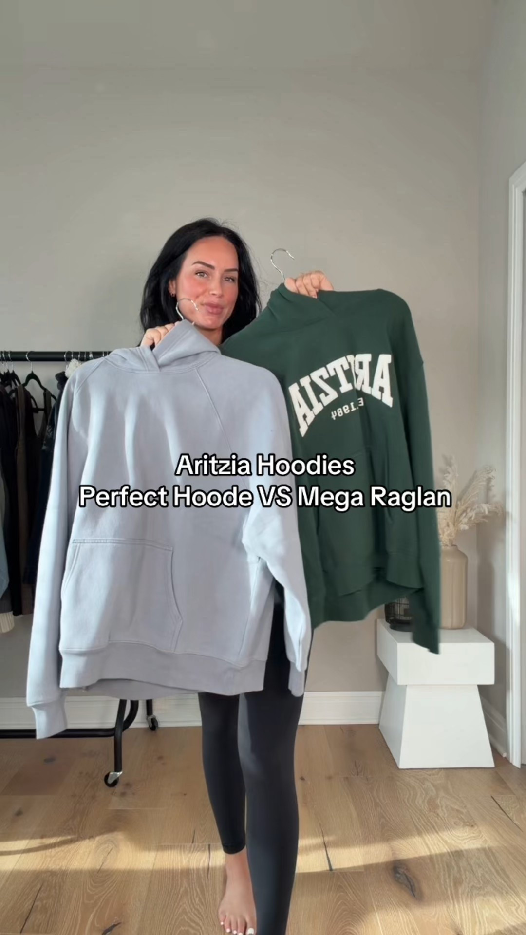 Absolutely love both of these hoodies from Aritzia, but they fit very differently.
The Perfect Hoodie is more fitted and slightly shorter, so I like to size up a few sizes for a relaxed look. The Mega Raglan is naturally oversized and it’s definitely longer. Both are such great, cozy options. I’ll have them linked on my LTK in the Aritzia section ☁️🤍

My sizing 5’7, 145lbs, 32dd


#LTKootd #LTKFindsUnder100 #LTKSaleAlert
