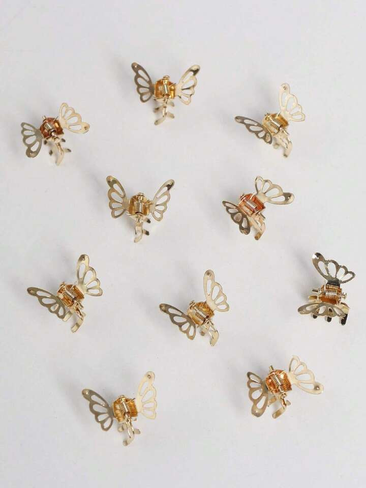 10pcs/Set Metallic Hollow Out Butterfly Vintage Hair Clip And Modern Hairpins, Suitable For Festi... | SHEIN