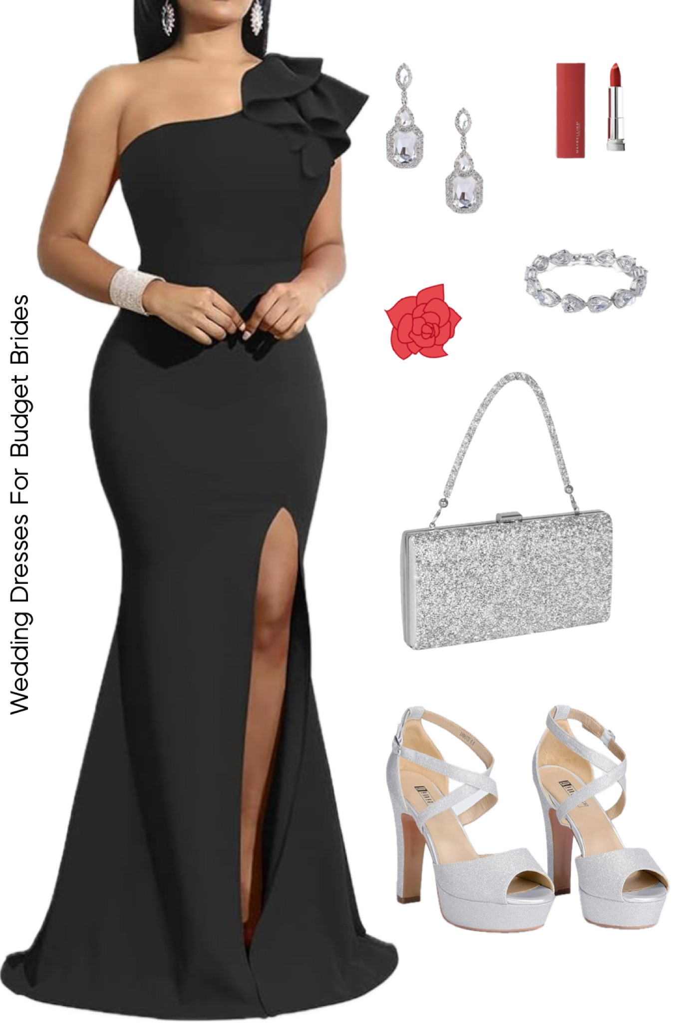Fall wedding guest dress and accessories in black and silver for a formal or black tie wedding.

#LTKParties #LTKStyleTip #LTKWedding