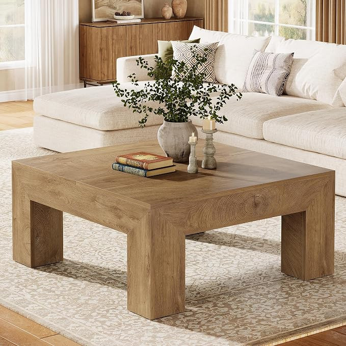 Tribesigns 39.4-Inch Square Coffee Table for Living Room, Farmhouse All MDF Center Cocktail Tea T... | Amazon (US)