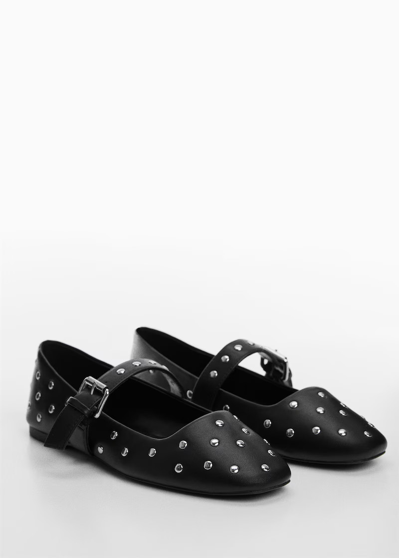 Studded ballerinas -  Women | Mango USA | MANGO (US)
