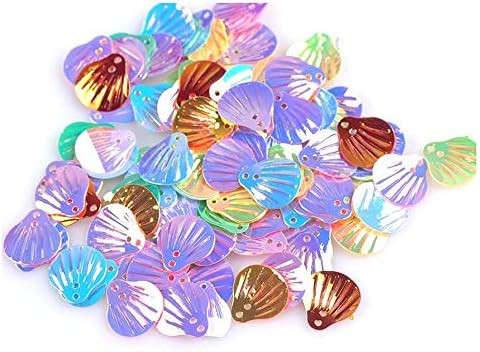 1100 Pieces QWDLID Colorful 18mm Loose Sequins Wedding Sea Shell Shape PVC Sequins DIY Dress Clot... | Amazon (US)