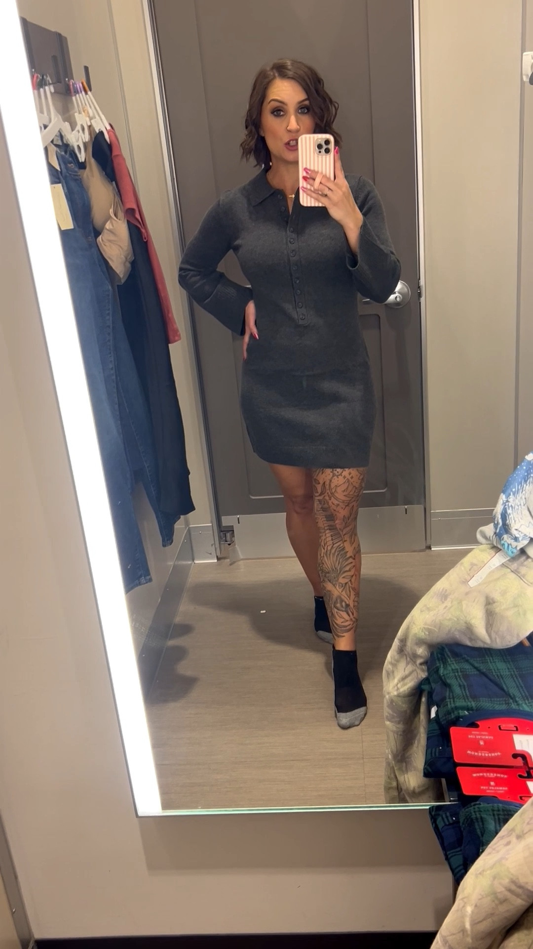 I love sweater dresses! This one is so soft and comfortable. It has functional buttons at the top. I’m wearing a small. 

Sweater dresses, workwear, work dress, Thanksgiving outfit, sweater, grey dress, grey sweater dress, Alicia Bice, does it come in pink blogg

#LTKFindsUnder50 #LTKHoliday #LTKootd