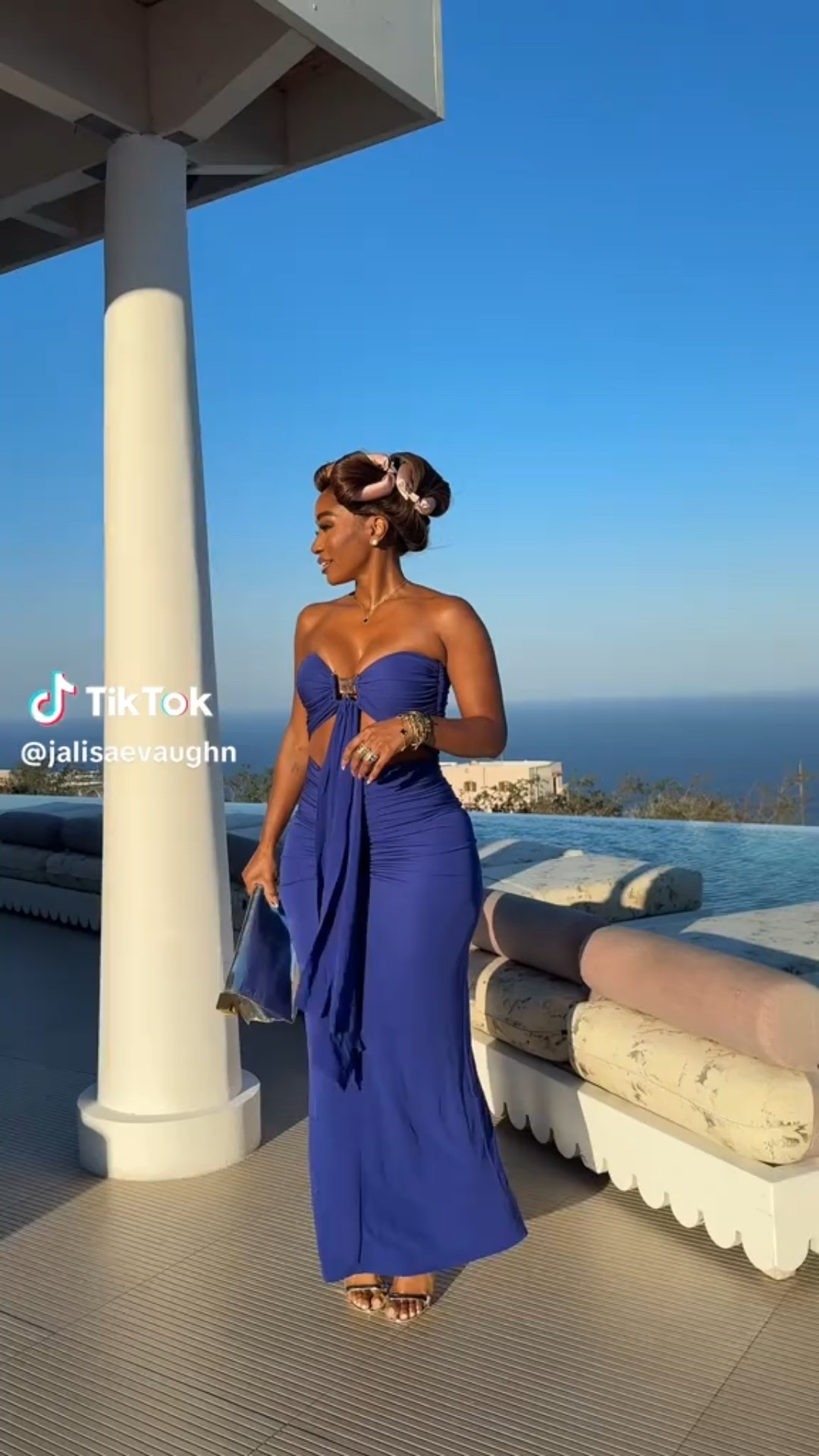 Cutout maxi bodycon dress for a night dinner in Greece! Perfect vacation dress! Linked an affordable option as well

#LTKFindsUnder100 #LTKStyleTip