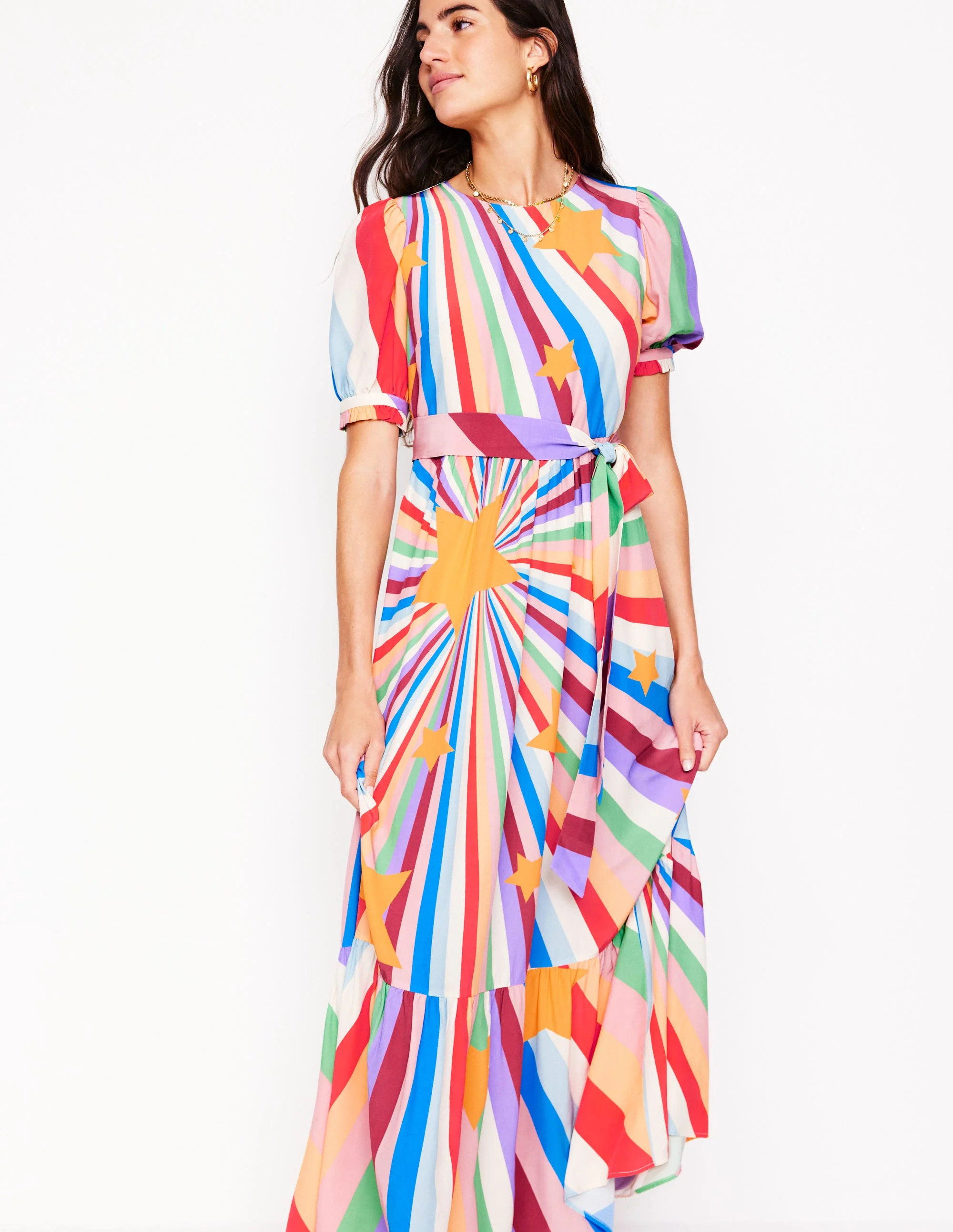 Blouson Crew Neck Dress-Multi, Supernova | Boden (US)