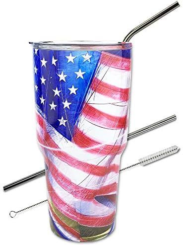 Amazon.com | American Flag Tumbler Cup 30oz Gift for Mom Sports Coach Travel Coffee Mug, Stainles... | Amazon (US)