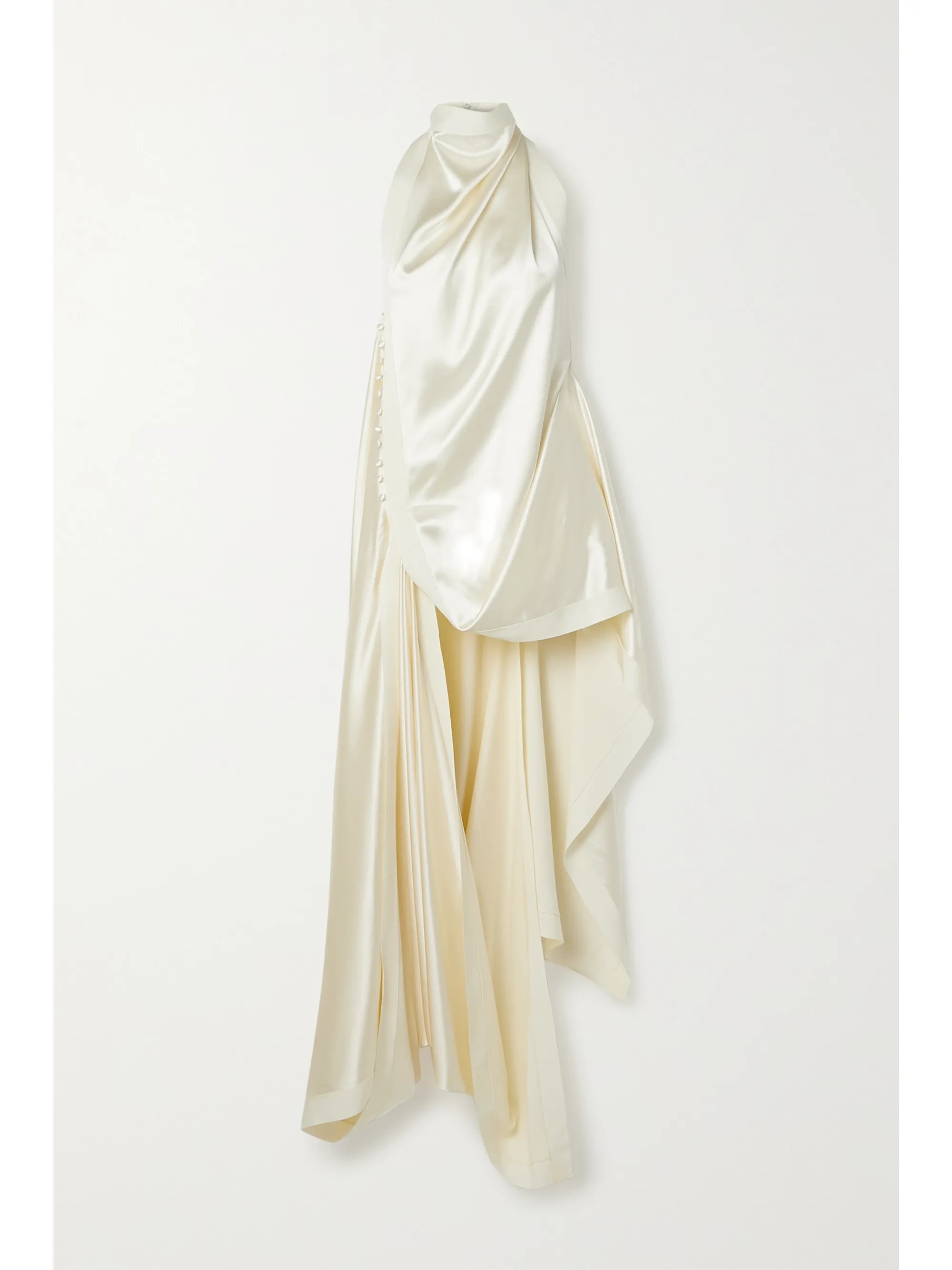 Ivory Maude draped silk-satin halterneck top | Danielle Frankel | NET-A-PORTER | NET-A-PORTER (UK & EU)