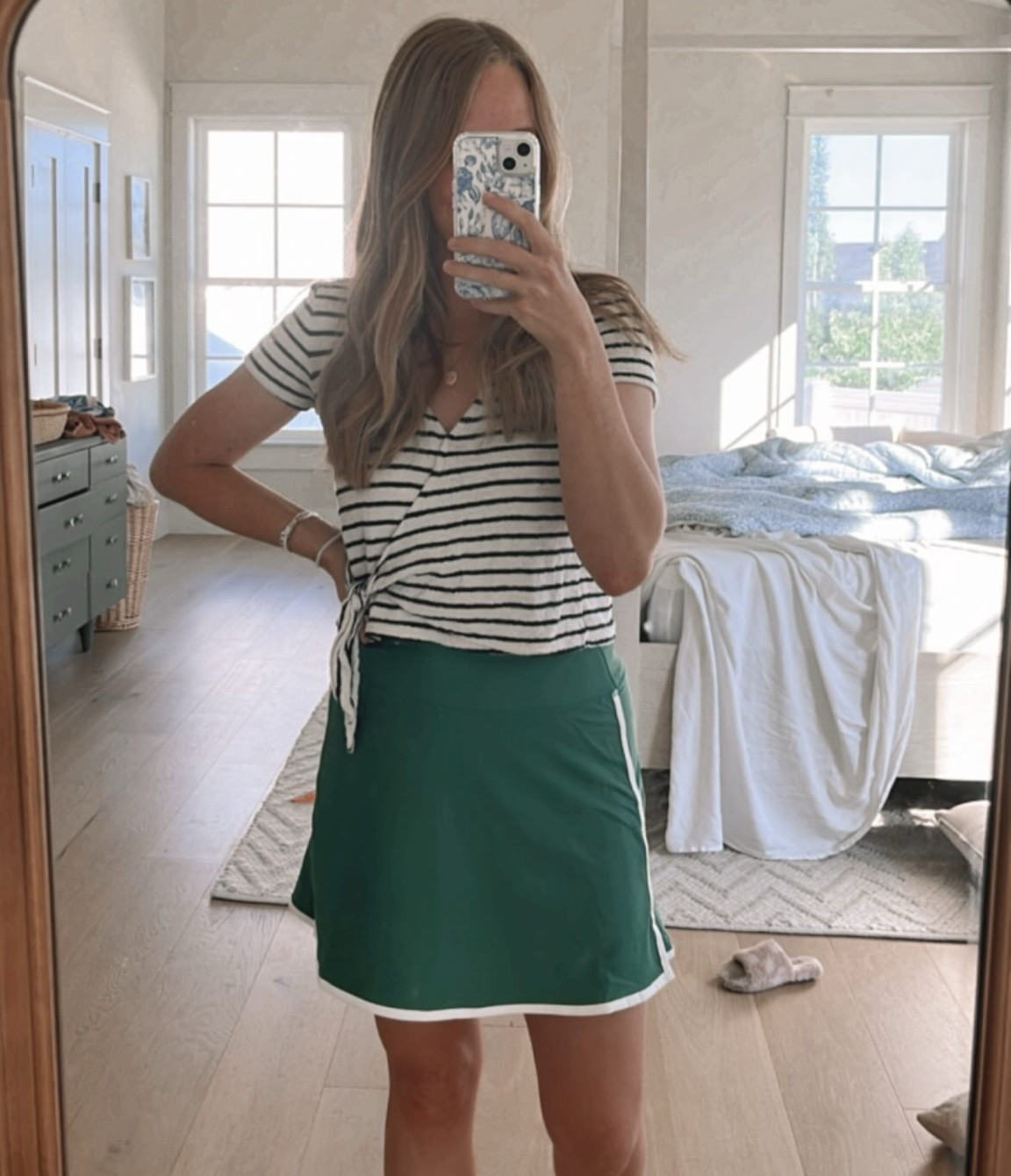 Modest tennis skirt. Wearing a size small. 

#LTKFamily #LTKFitness