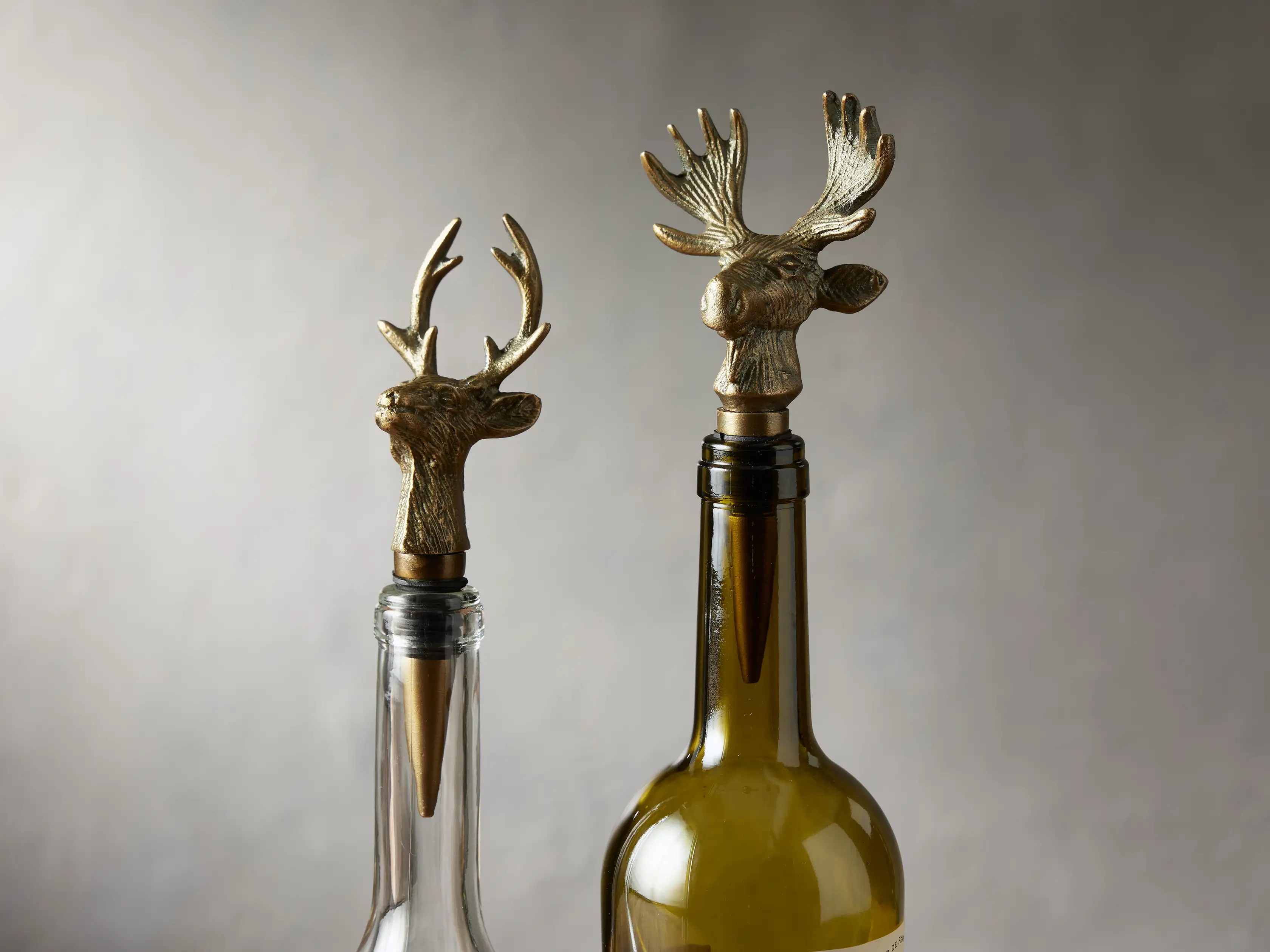 Moose Stag Bottle Stoppers (Set of 2) | Arhaus
