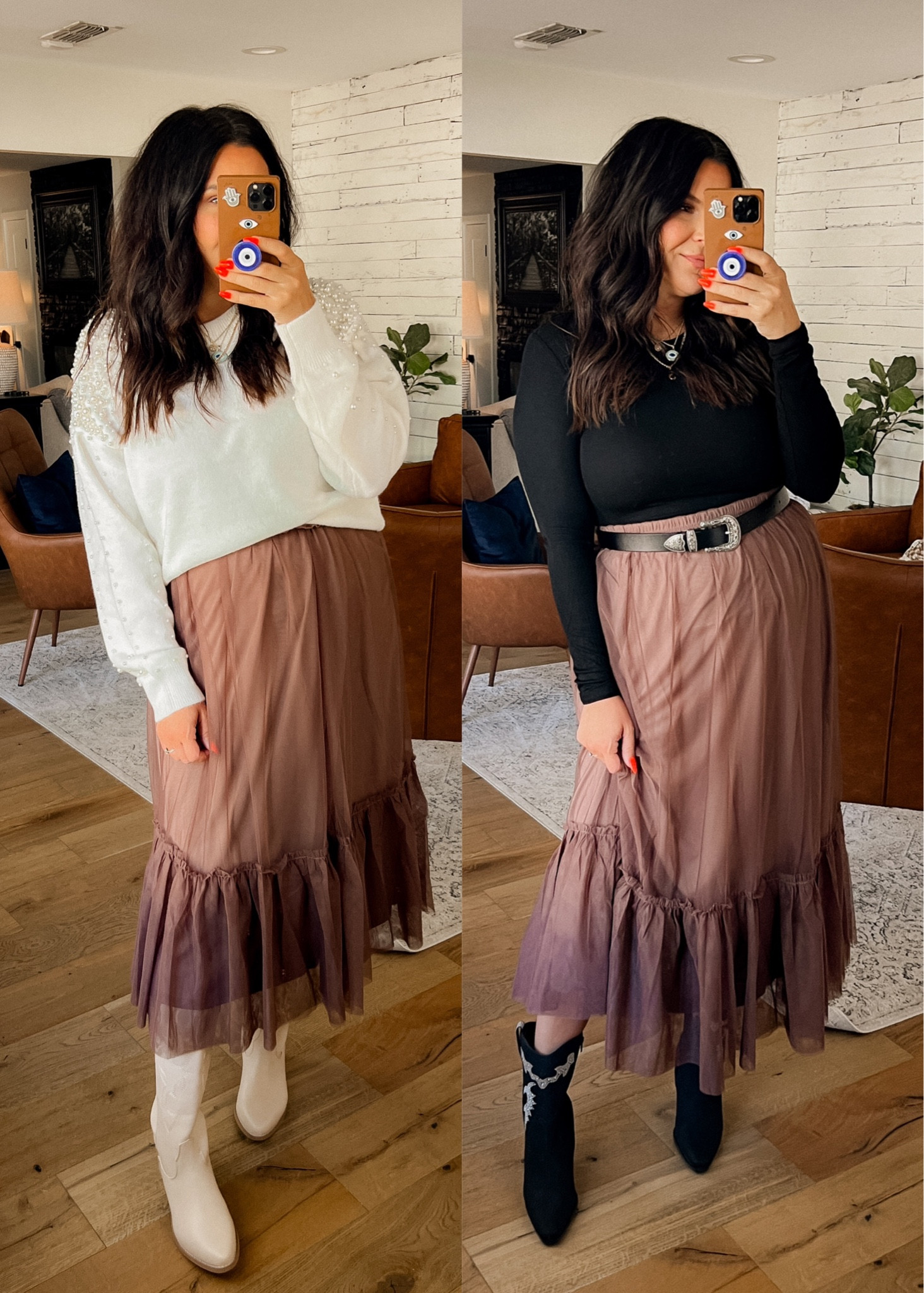 Pink lily drops
20% off Sitewide with code: BWC20

Pearl sweater: XL
SKIRT: XL
BOOTS: TTS
Black long sleeve: XL

#LTKmidsize #LTKfindsunder50 #LTKstyletip