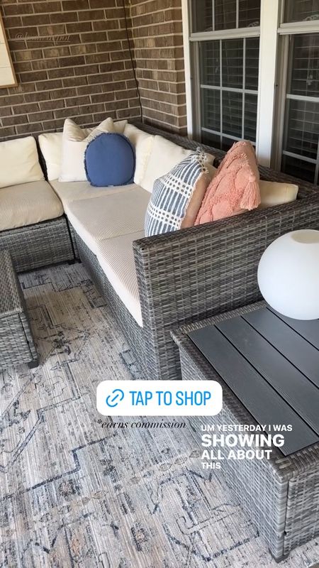 Patio season is here! My sectional patio set is on sale now at Home Depot! We’ve had this set for a few years now and have been very happy with it. I also just added this new outdoor rug from Rugs USA. 

#LTKVideo #LTKSeasonal #LTKhome