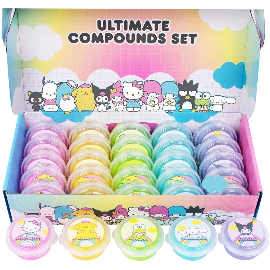Hello Kitty Ultimate Slime Set, 25-Pack Scented Glitter Slimes, Party Favors for Kids 8-12, Slime... | Amazon (US)