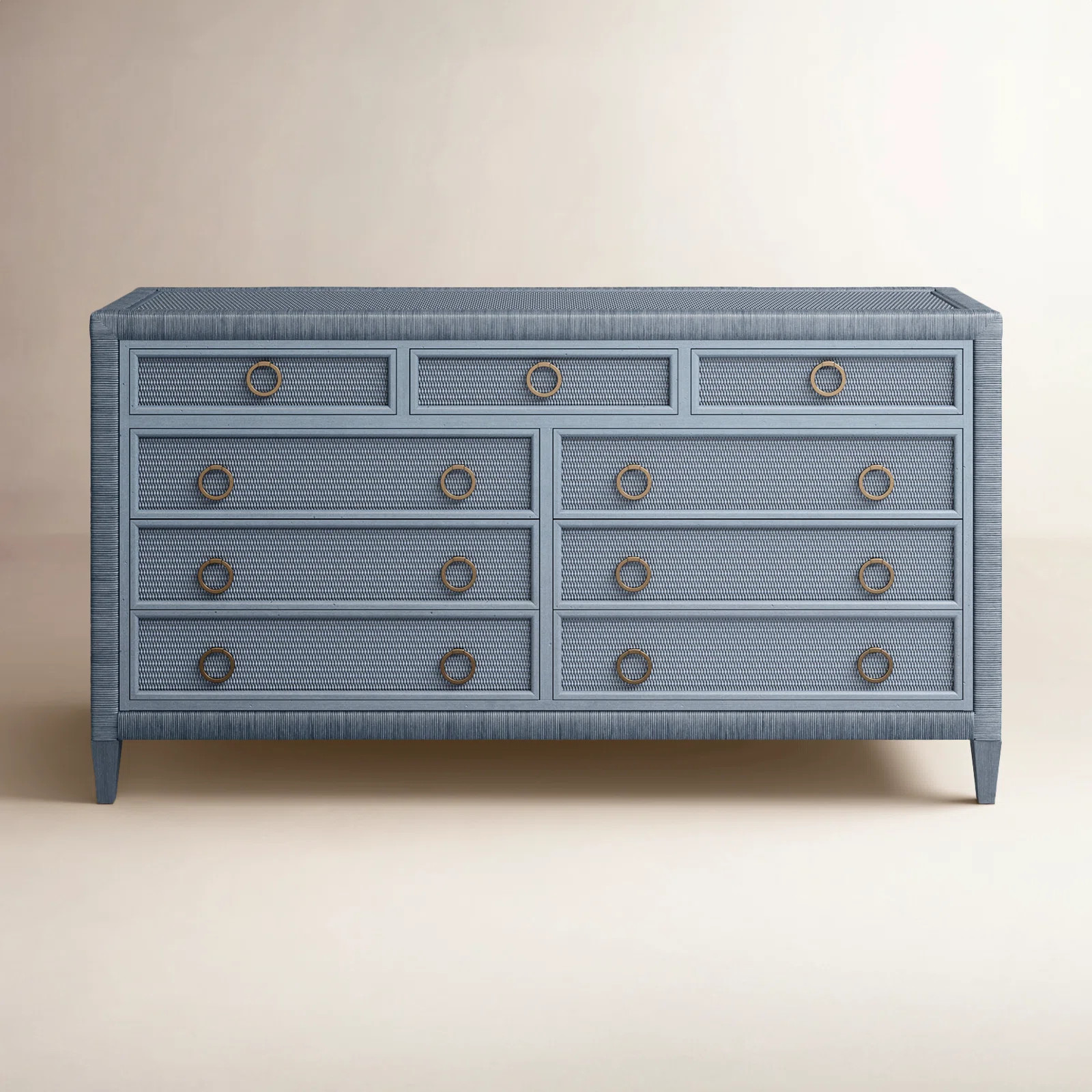 Warwick 9 Drawer 64" W Rattan Double Dresser | Birch Lane