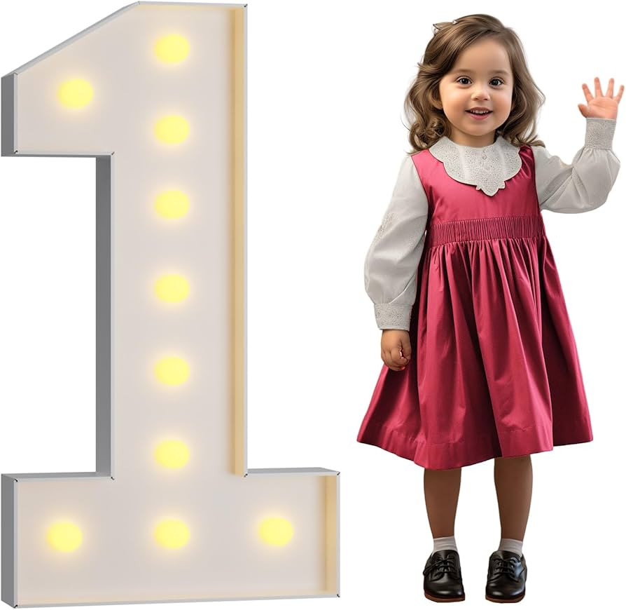 4FT Marquee Light Up Numbers Letters, Mosaic Numbers for Balloons, Gaint Marquee Numbers, Number ... | Amazon (US)