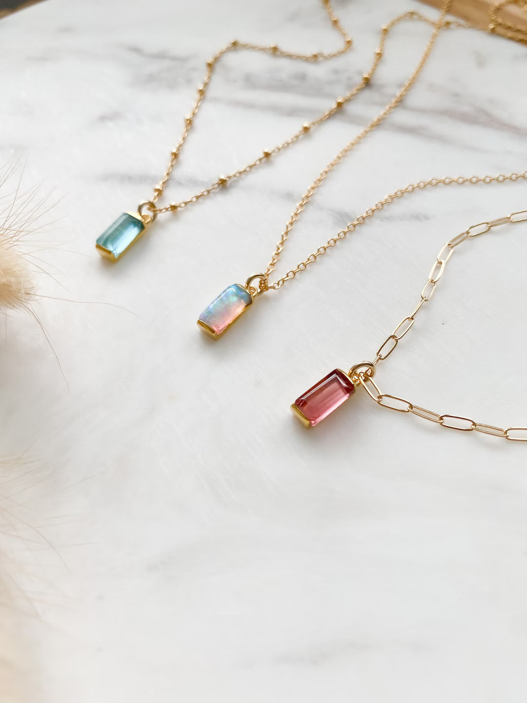 Gold Filled Necklace, Birthstone Necklace, Necklace, for Mom, Baguette, Gift for Her, Necklaces f... | Etsy (US)