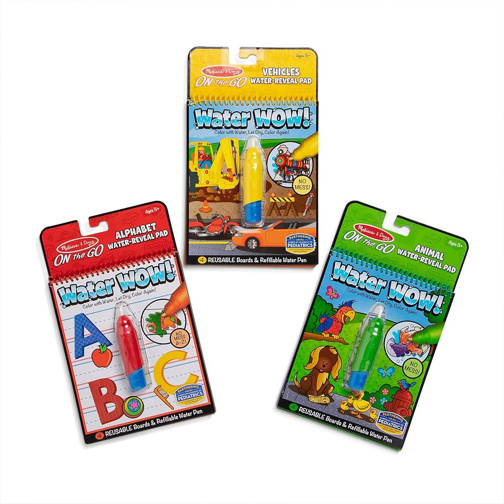 Melissa & Doug On the Go Water Wow! Reusable Water-Reveal Activity Pads, 3-pk, Vehicles, Animals,... | Amazon (US)