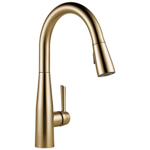 Delta Faucet Essa Pull Down Kitchen Faucet Gold with Pull Down Sprayer, Kitchen Sink Faucet for Kitchen Sink with Magnetic Docking Spray Head, Champagne Bronze 9113-CZ-DST | Amazon (US)