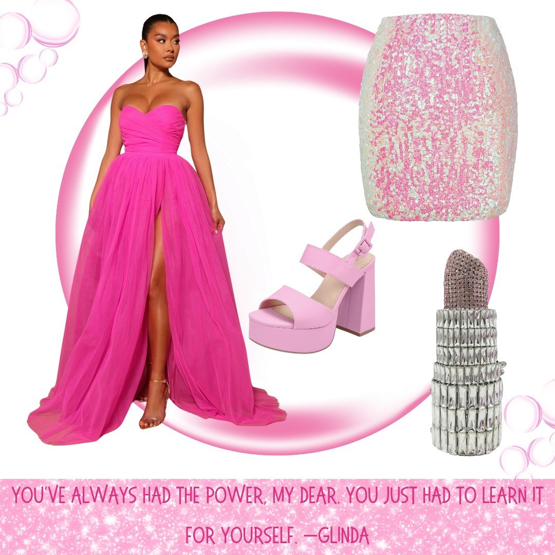 Formal attire inspired by Glinda the Good Witch for a formal themed event.

#LTKParties #LTKMidsize #LTKOver40