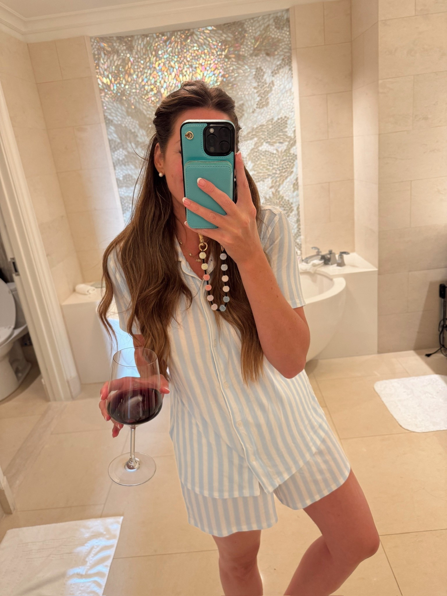 In a medium Sofia Grainge pajama set - fits tts. Linking the matching baby pjs I got for Storm too! 

#LTKBaby #LTKStyleTip #LTKFamily