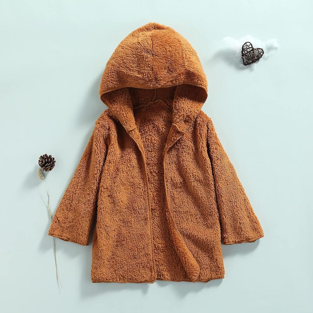 Toddler Baby Girl Boy Hoodie Coat Cardigan Faux Fur Teddy Warm Fall Winter Plush Jacket Long Slee... | Amazon (US)