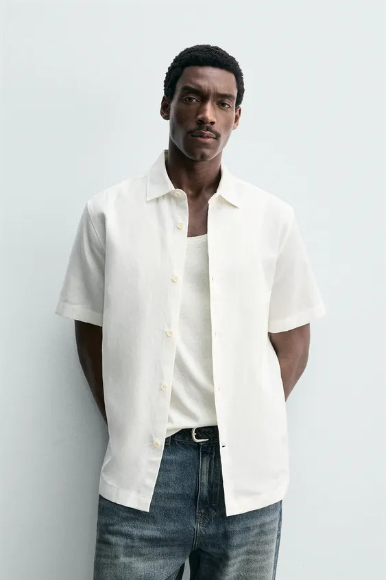 REGULAR FIT LINEN/COTTON SHIRT | Zara UK