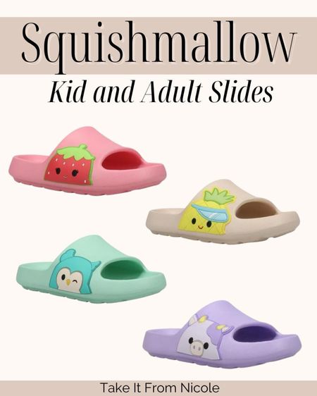 Omg! Squishmallow slides! These are sure to be popular and sell out quickly! The kid ones (pictured) are even on sale. They come in both kid and adult sizes. 

#LTKKids #LTKFindsUnder50 #LTKShoeCrush